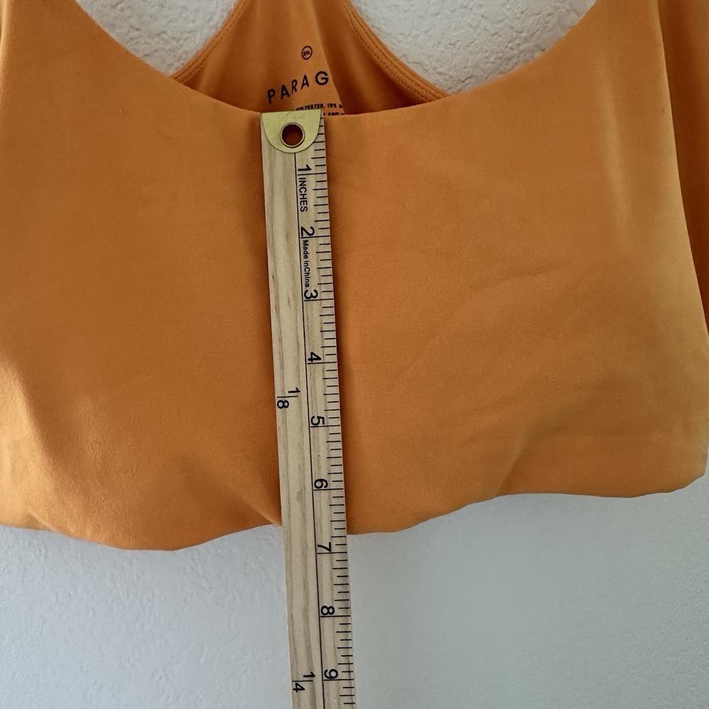 Paragon Sports Bra Women 2XL Orange Racerback Removable Pads Athletic Crop Top - Picture 7 of 9